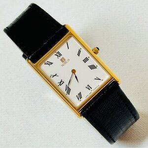 Vintage Noblia Ultra Thin 23mm SMALL Men's Midsize Women's Tank Watch Gold 2200